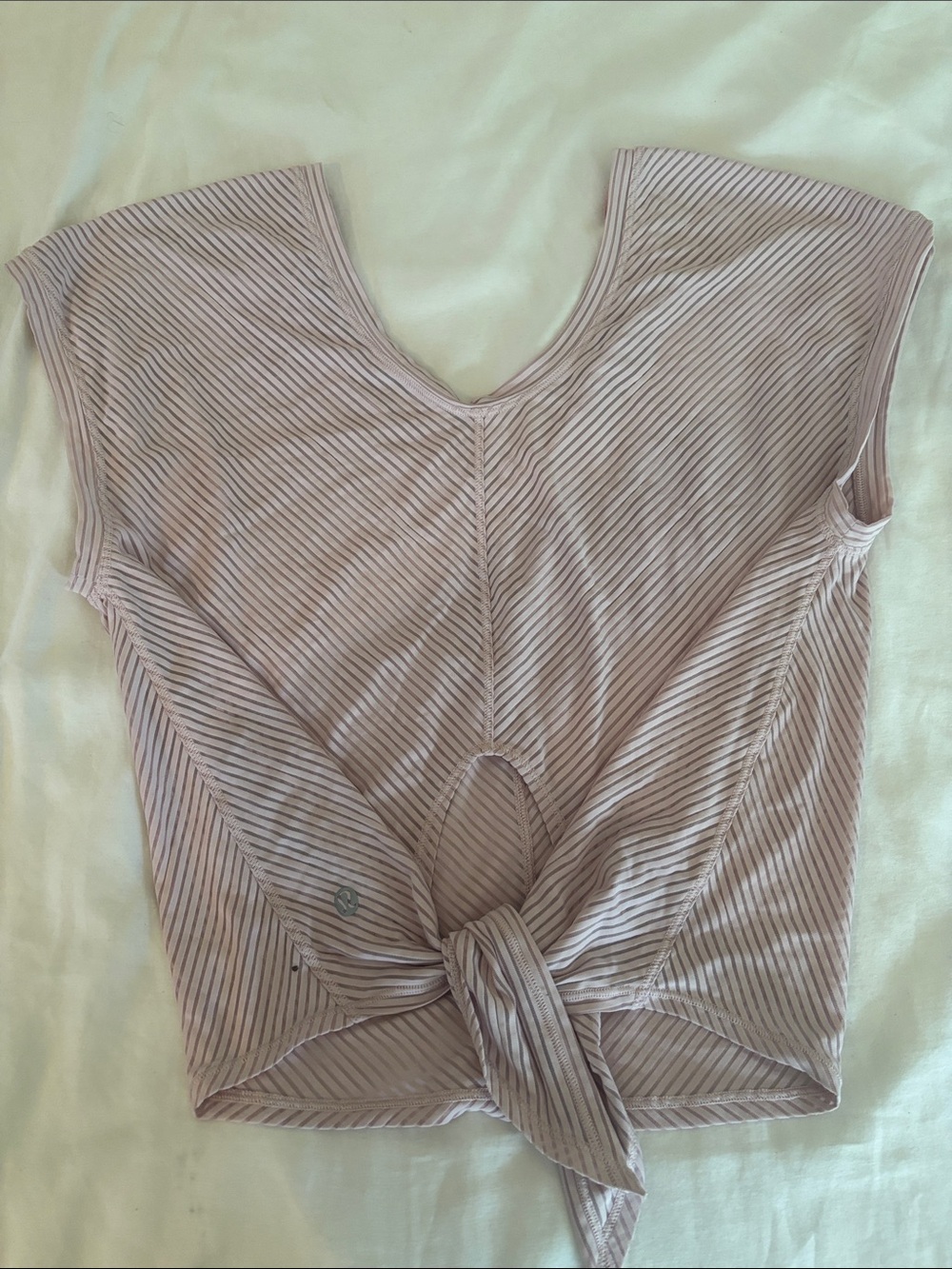 lululemon athletica Mauve Striped Tie-Front Tank